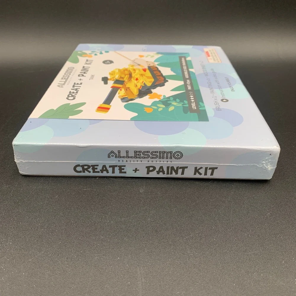 Allessimo Create + Paint Kit Tank 3D Wood Puzzle Model Building Set New